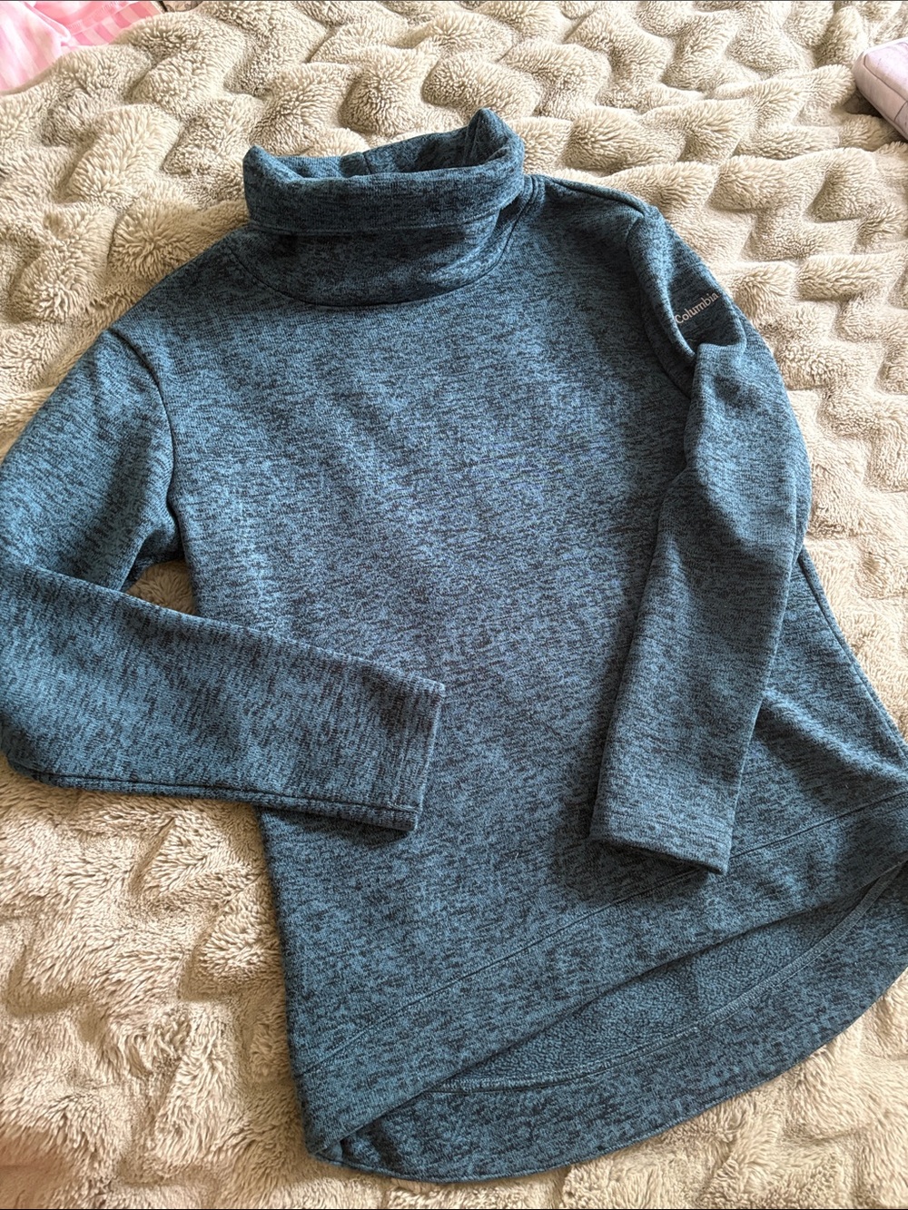 Columbia Women's Teal Heather Turtleneck Sweater